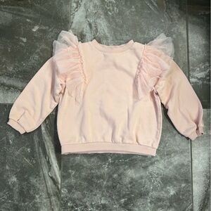 H&M Pink Kids Sweatshirt with Ruffle Sleeves